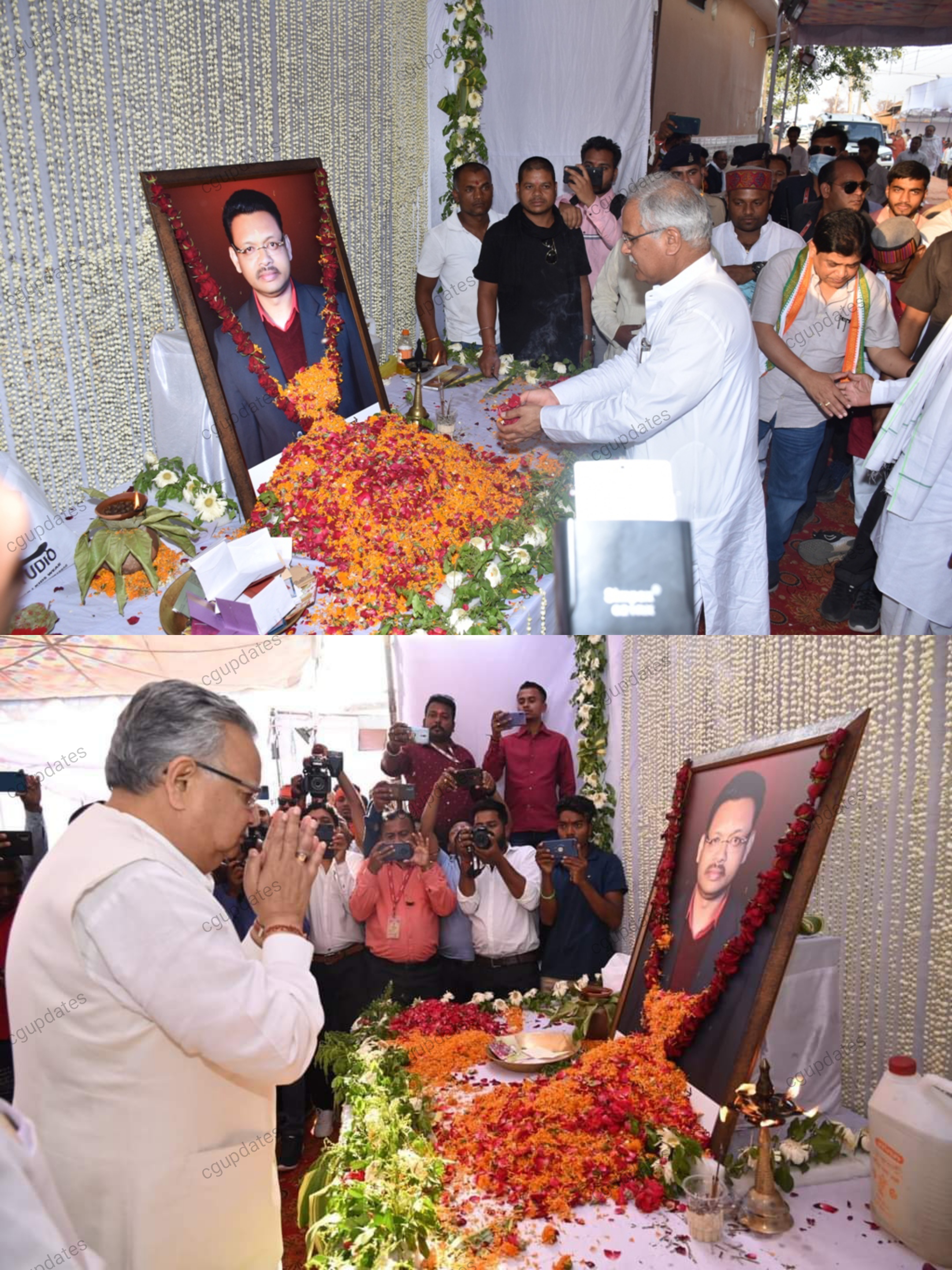 छत्तीसगढ़: पूर्व मंत्री भैयालाल राजवाड़े के घर पहुँचे सीएम भूपेश बघेल और पूर्व सीएम रमन सिंह, दिवंगत विजय राजवाड़े को अर्पित की अपनी श्रद्धांजलि, शोकाकुल परिवार से की मुलाकात...