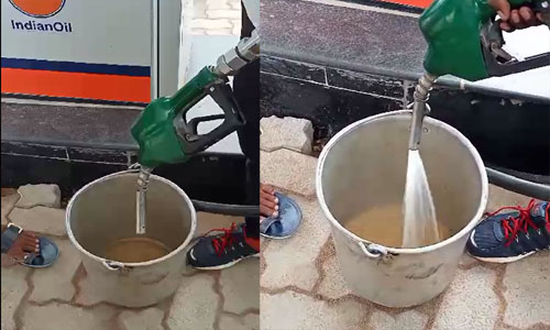 इस पंप से पेट्रोल की जगह निकल रहा पानी, देखिए वीडियो&hellip;
