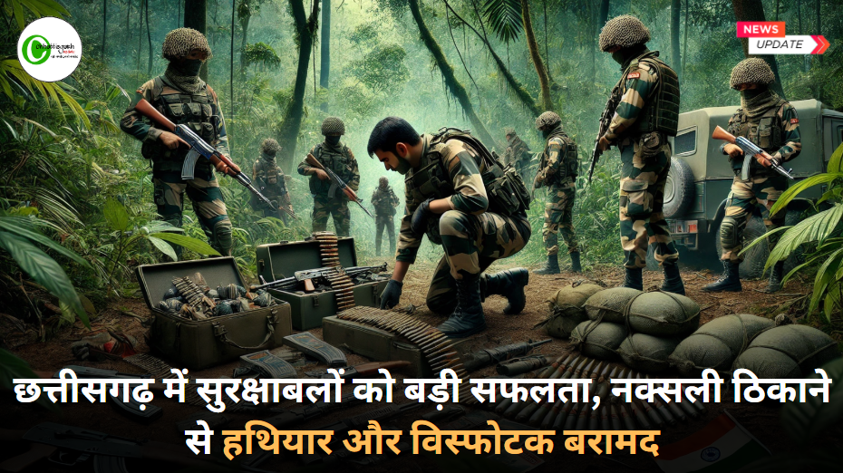 छत्तीसगढ़ में सुरक्षाबलों को बड़ी सफलता, नक्सली ठिकाने से हथियार और विस्फोटक बरामद