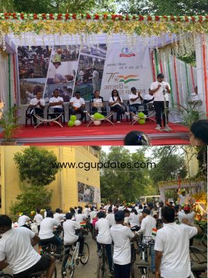 रायपुर में आयकर विभाग की साइक्लोथॉन में हर उम्र के प्रतिभागियों ने दिखाया जोश मुख्य आयकर आयुक्त ने हरी झंडी दिखा कर किये कार्यक्रम का सुभारम्भ