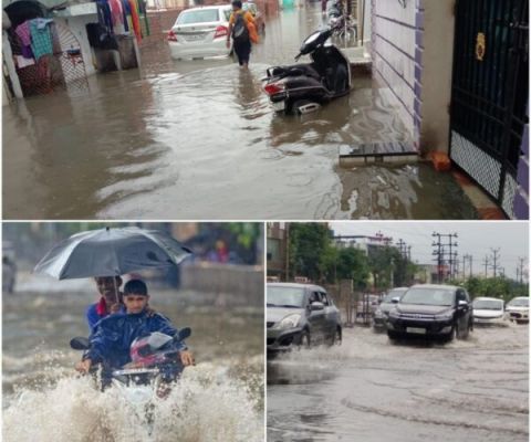 CG WEATHER ALERT : छत्तीसगढ़ के कई जिलों में रुक रुक कर हो रही भारी बारिश, रायपुर में जगह जगह बने तालाब, मौसम विभाग ने जारी किया अलर्ट 