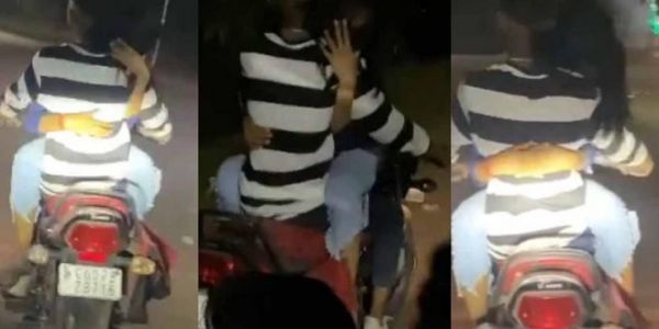  खुल्लम-खुल्ला प्यार: बाइक की टंकी पर बैठी गर्लफ्रेंड को सीने से लगाये पूरे शहर में घूमते रहे लैला-मजनूं