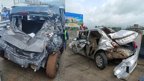 एक्सप्रेस-वे पर बड़ा हादसा: कंटेनर ने 5 वाहनों को मारी टक्कर, दो की मौत