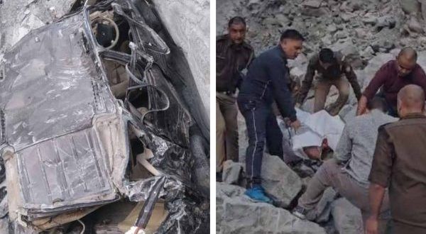 500 मीटर खाई में जा गिरी कार, छत्तीसगढ़  के पांच युवकों की मौत